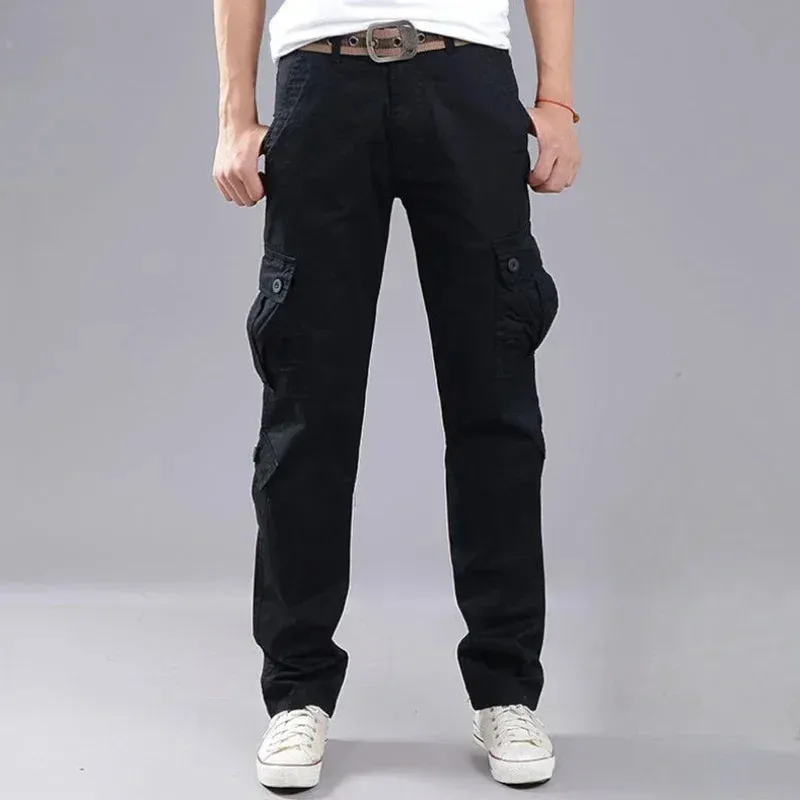 Wiaofellas  -  Men's Cargo Pants Multi Pocket Hiking Outdoor Male Trousers Loose Multipockets Winter Straight Baggy Cotton New in Fashion