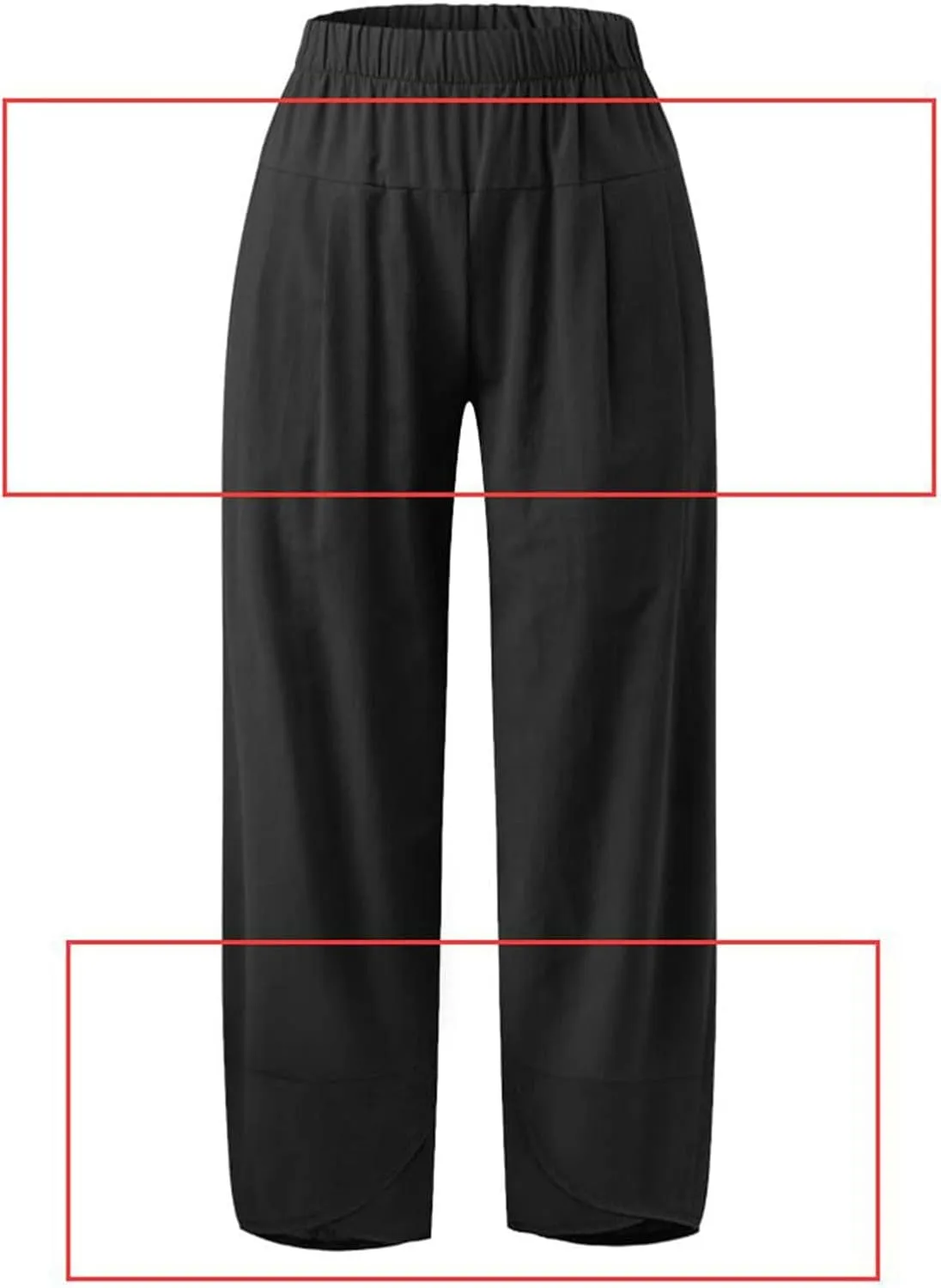 Women Linen Blend Summer Floral Palazzo Lounge Pants Elastic Waist Long Lounge Plus Size Trouser Work Business