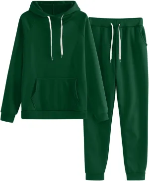 Women's 2 Piece Lounge Sets Long Sleeve Crewneck Active Sweat Jogger Sweatsuit Sets Sweatsuits