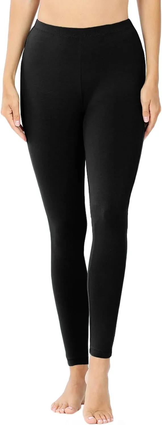 Womens Cotton Leggings with High Waisted Active Wear Pants (S-3XL)