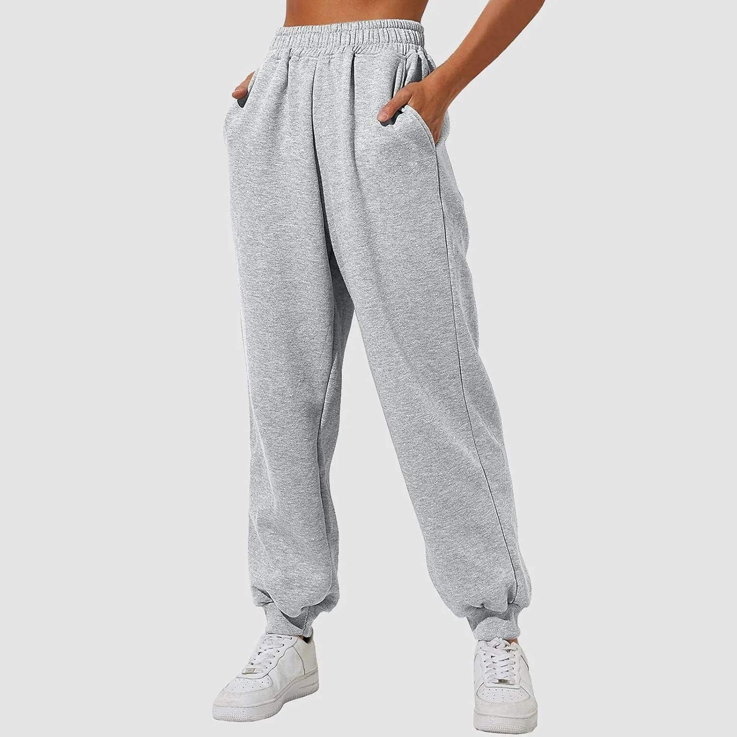 Women's Cotton Linen Summer Fashion Pant Trousers Elastic Waist Lounge Pants Slim Fit Trousers Business Work