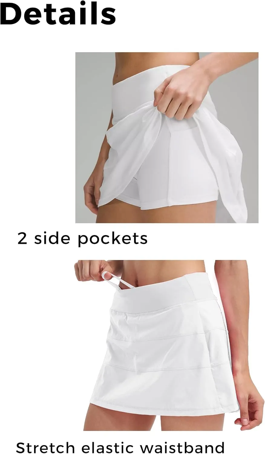 Women's High Waisted Pleated Tennis Skirt with Pockets Athletic Golf Skorts for Running Workout Casual Built-in Shorts