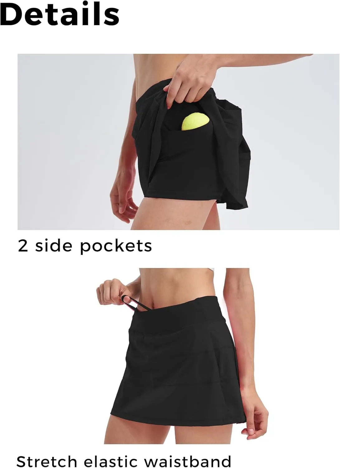 Women's High Waisted Pleated Tennis Skirt with Pockets Athletic Golf Skorts for Running Workout Casual Built-in Shorts