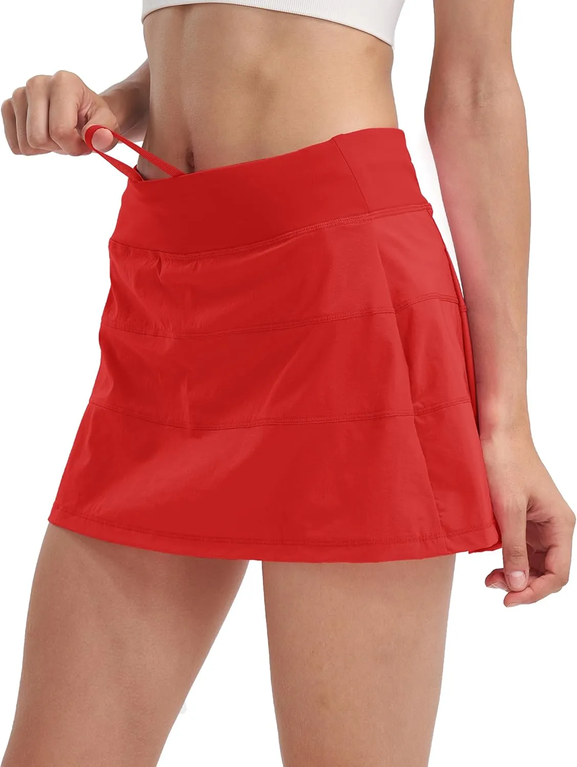 Women's High Waisted Pleated Tennis Skirt with Pockets Athletic Golf Skorts for Running Workout Casual Built-in Shorts