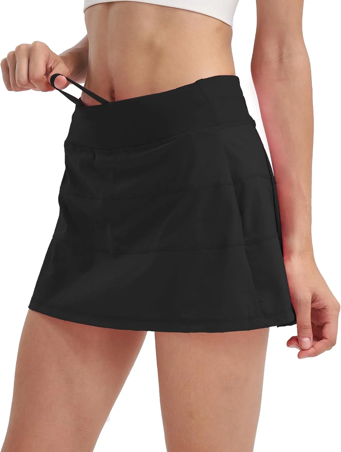 Women's High Waisted Pleated Tennis Skirt with Pockets Athletic Golf Skorts for Running Workout Casual Built-in Shorts