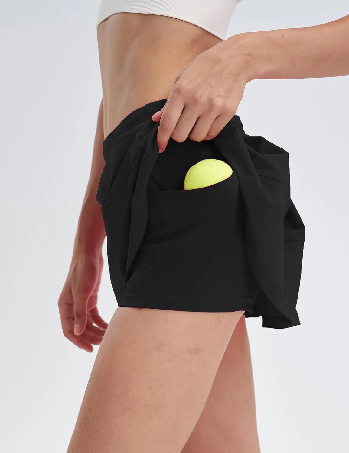 Women's High Waisted Pleated Tennis Skirt with Pockets Athletic Golf Skorts for Running Workout Casual Built-in Shorts