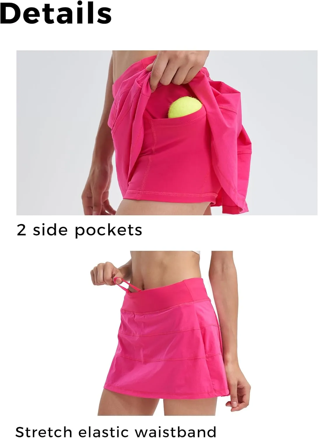 Women's High Waisted Pleated Tennis Skirt with Pockets Athletic Golf Skorts for Running Workout Casual Built-in Shorts