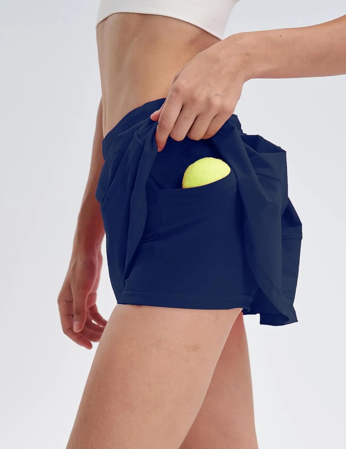 Women's High Waisted Pleated Tennis Skirt with Pockets Athletic Golf Skorts for Running Workout Casual Built-in Shorts