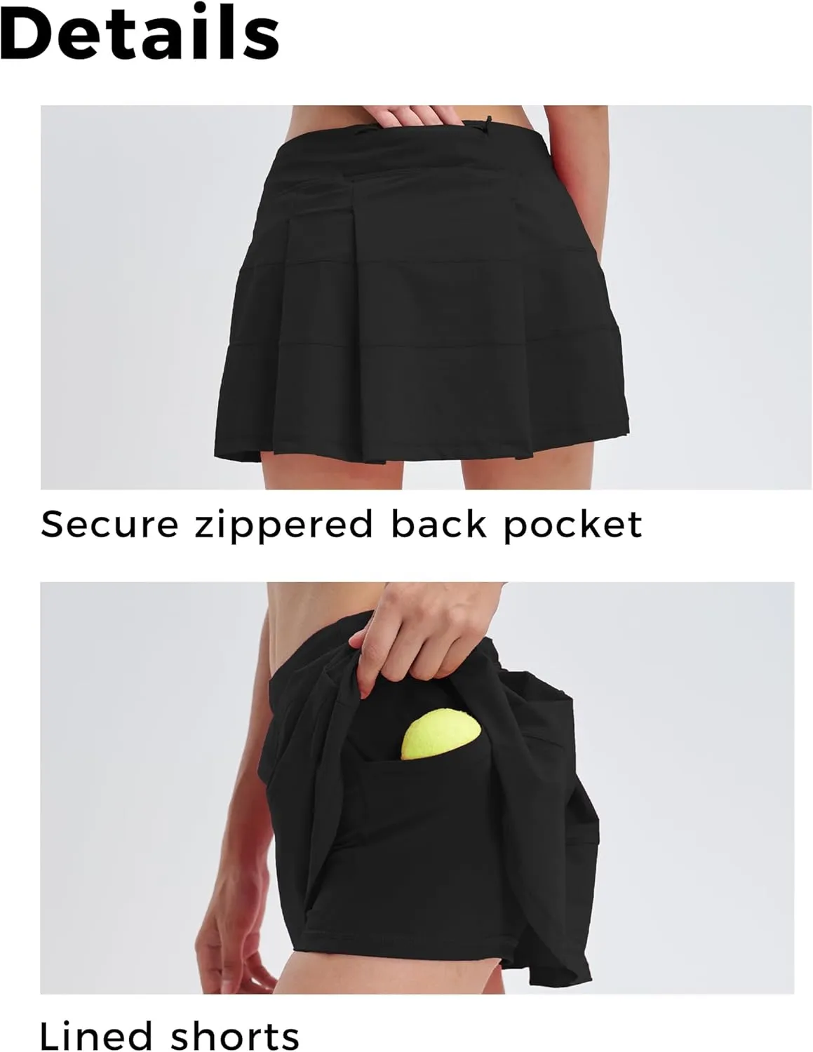 Women's High Waisted Pleated Tennis Skirt with Pockets Athletic Golf Skorts for Running Workout Casual Built-in Shorts