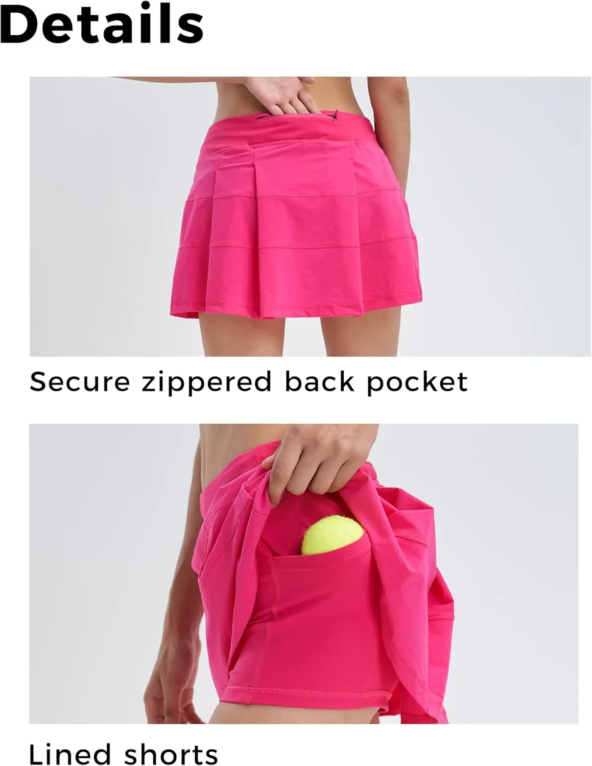 Women's High Waisted Pleated Tennis Skirt with Pockets Athletic Golf Skorts for Running Workout Casual Built-in Shorts