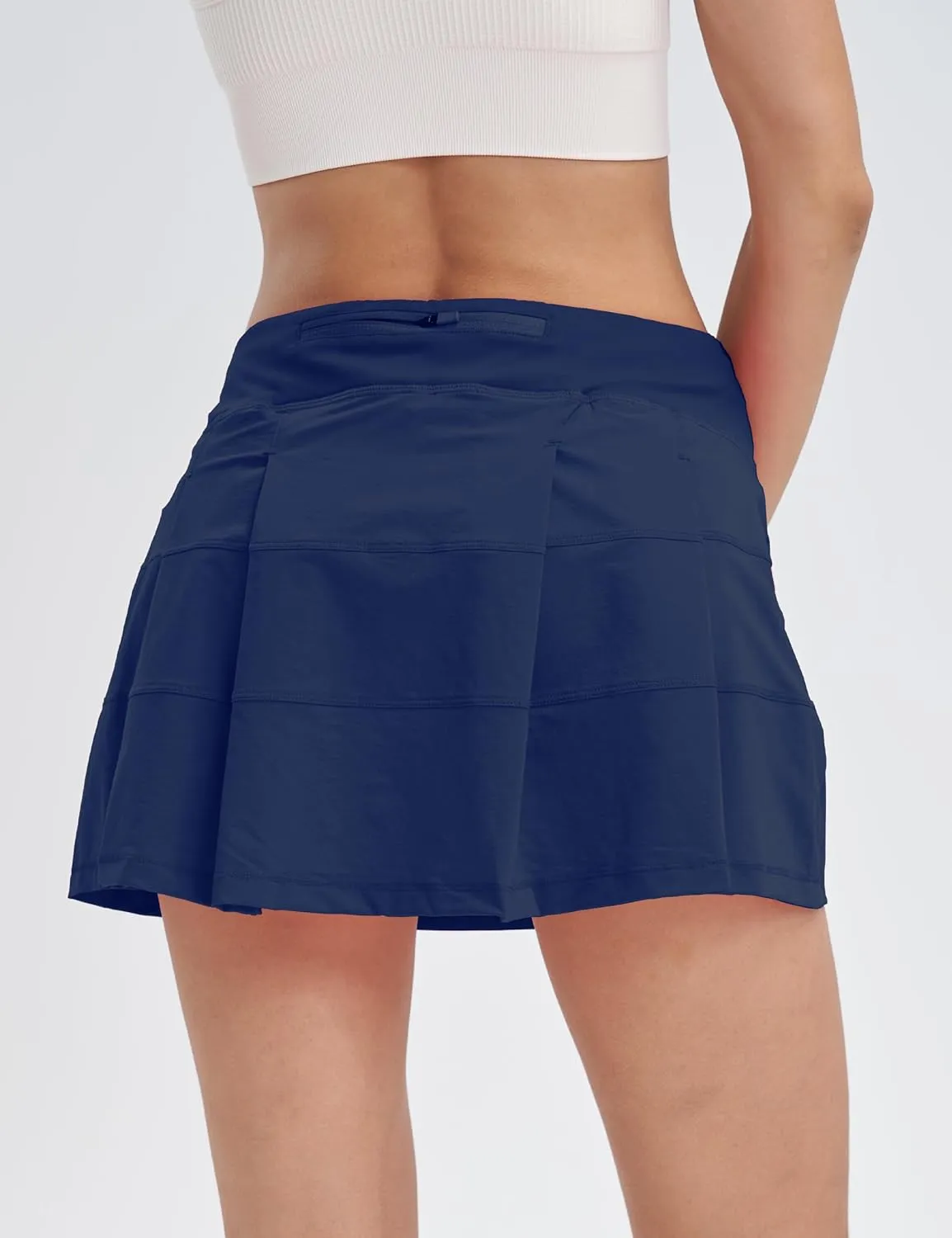 Women's High Waisted Pleated Tennis Skirt with Pockets Athletic Golf Skorts for Running Workout Casual Built-in Shorts