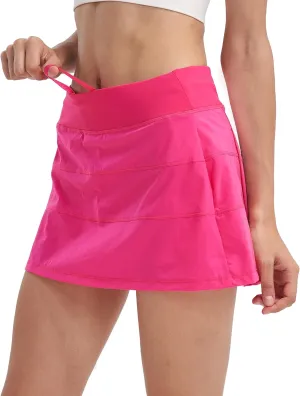 Women's High Waisted Pleated Tennis Skirt with Pockets Athletic Golf Skorts for Running Workout Casual Built-in Shorts