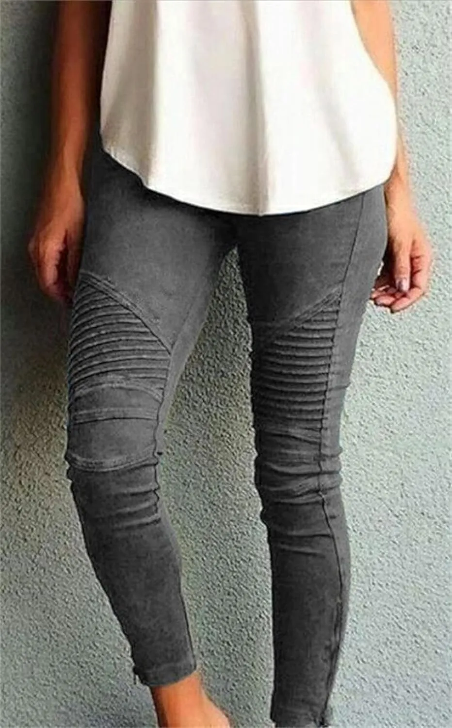 Womens Leggings Butt Lifting Yoga Pants Stretch High Waist Slim Fit Athletic Pant Pleated Solid Color Workout Pant