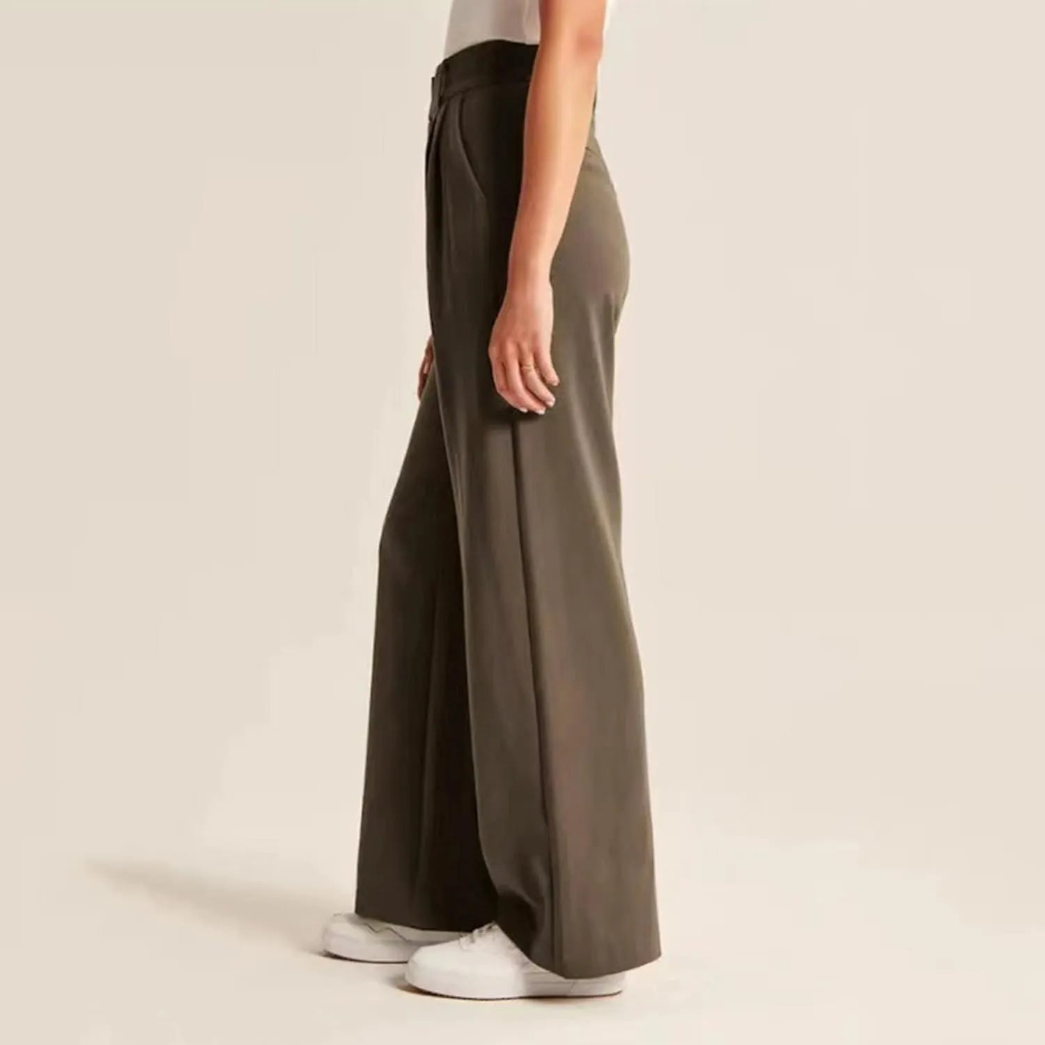 Womens Linen Blend Summer Casual Loose Pant Trousers High Waist Straight Slim Fit Pants Travel
