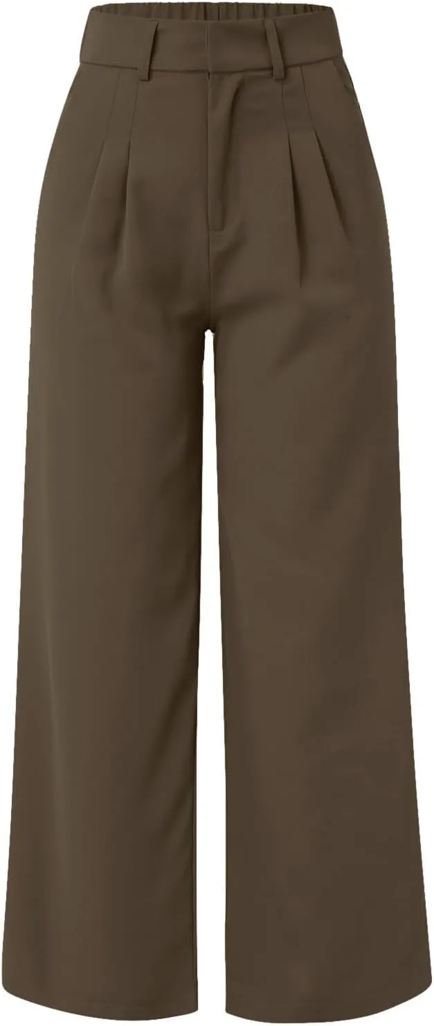 Womens Linen Blend Summer Casual Loose Pant Trousers High Waist Straight Slim Fit Pants Travel