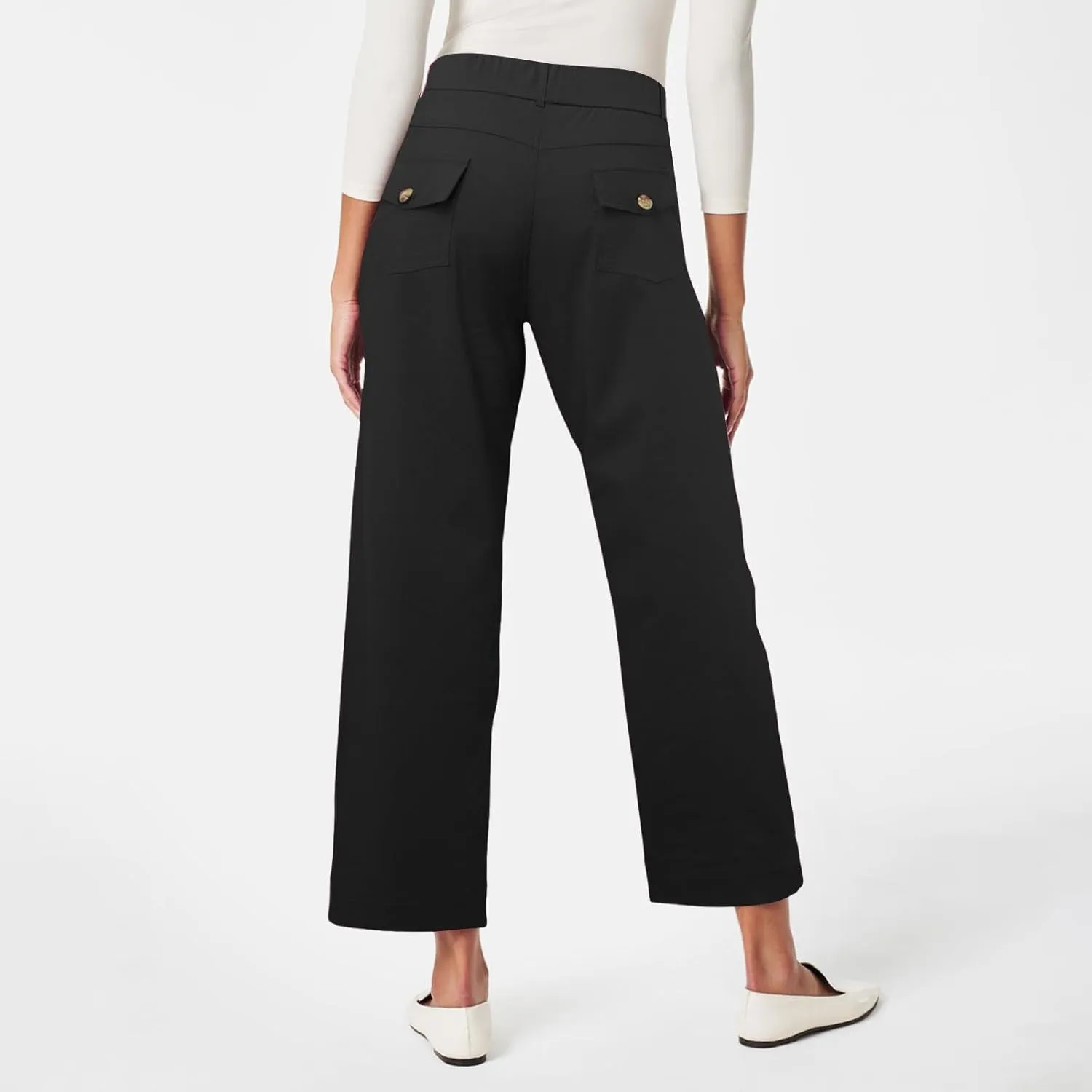 Women's Linen Blend Summer Pull On Palazzo Lounge Pants High Waist Wide Leg Slim-Fit Pant Trousers Work Business