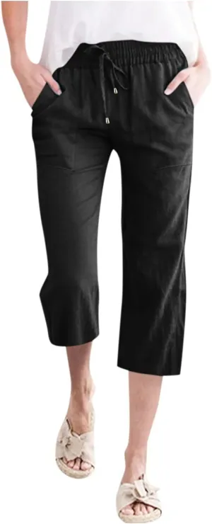 Womens Linen Palazzo Lounge Pants High Waist Straight Wide Leg Summer Causal Belt Trousers with Pockets Trendy 2024