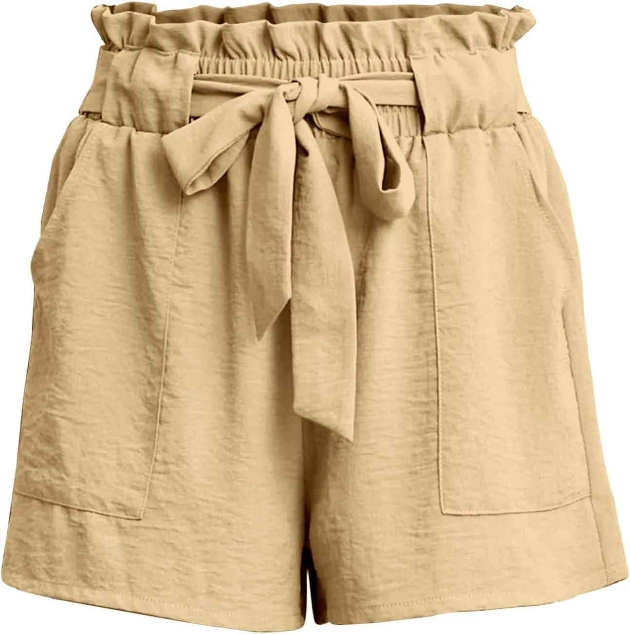 Womens Linen Shorts High Waisted 2025 Summer Beach Resort Wear Drawstring Elastic High Waist Dressy Casual with Pockets