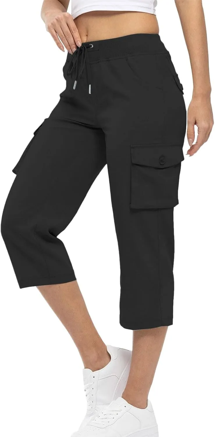 Women's Linen Summer Palazzo Pant Trousers Elastic Waisted Ankle Length Plus Size Palazzo Pants Work Business