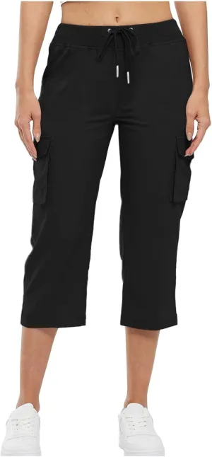 Women's Linen Summer Palazzo Pant Trousers Elastic Waisted Ankle Length Plus Size Palazzo Pants Work Business