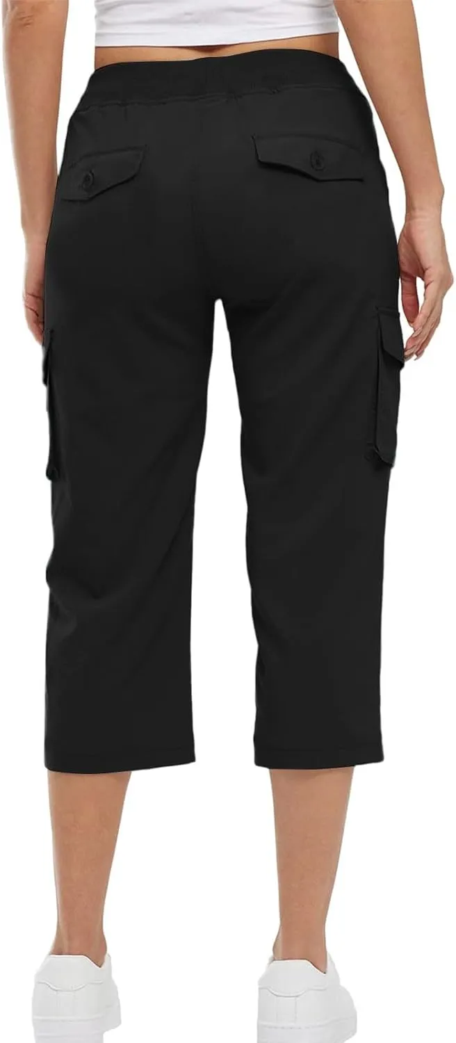 Women's Linen Summer Palazzo Pant Trousers Elastic Waisted Ankle Length Plus Size Palazzo Pants Work Business