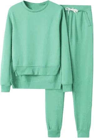 Womens Two Piece Lounge Sets Long Sleeve V Neck Fall Trendy Sweatsuit Long Sleeve Shirts Yoga Pants Sweatsuits