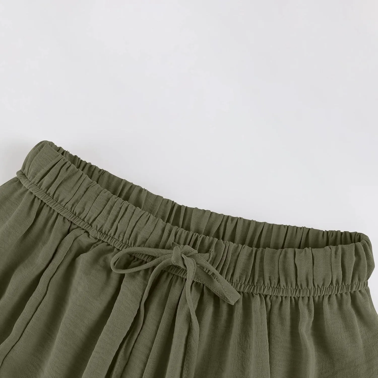 Women's Wide Leg Pants Comfy Casual Loose Fit Drawstring Flowy Summer Beach Palazzo Harem Pants with Pockets