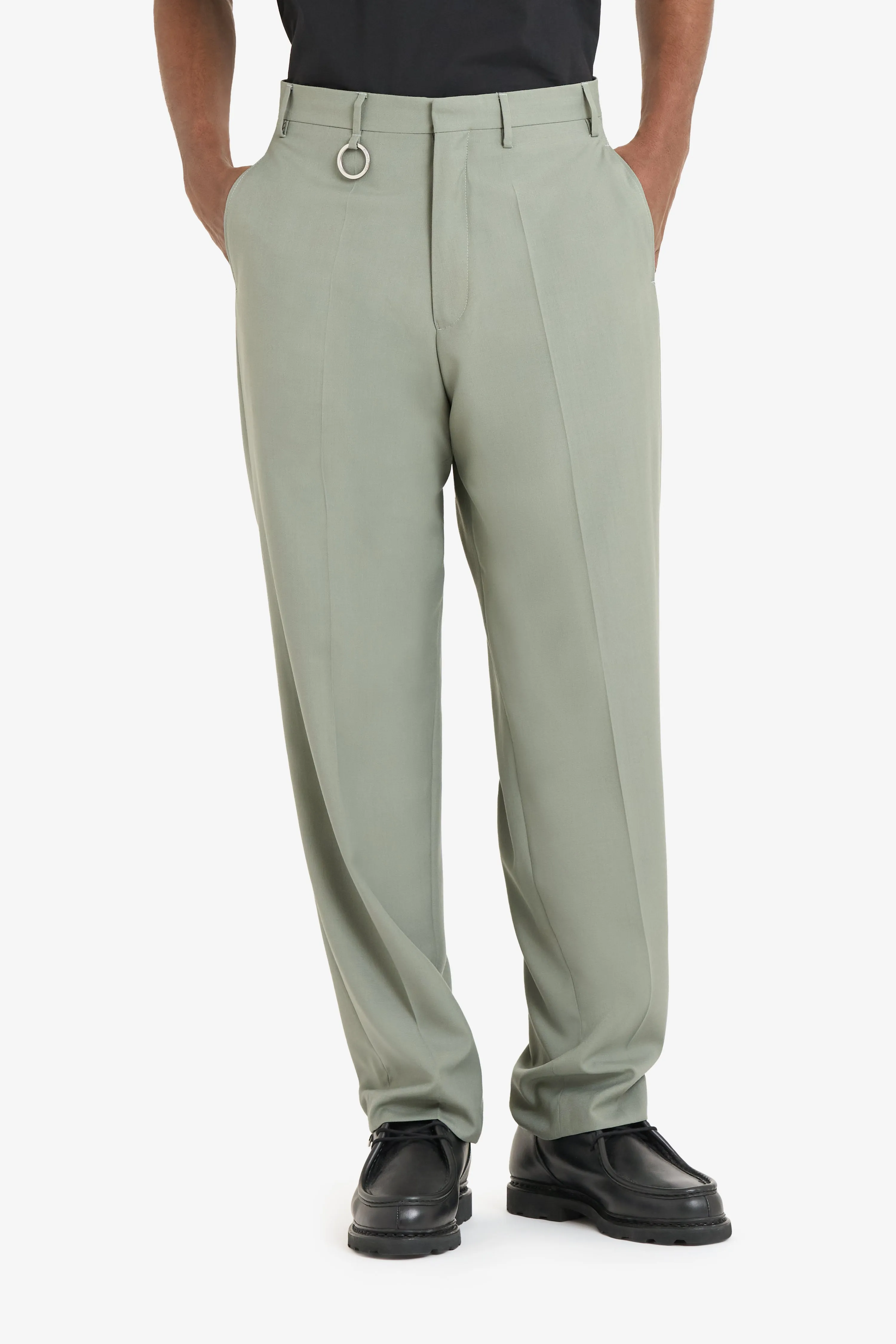 WOOL STRAIGHT SUIT PANT