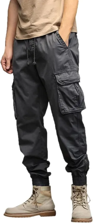 Work Pants for Men Mens Fashion Loose Cotton Plus Size Pocket Elastic Waist Pants Trousers Pantalones para Trabajar