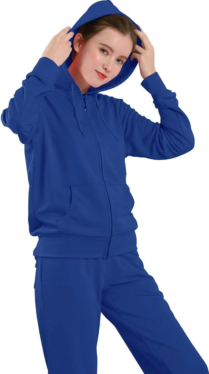 Yasumond Women's Two Piece Outfits Sweatsuit Set Jogging Track Suits Zipper Hoodies & Sweatpants