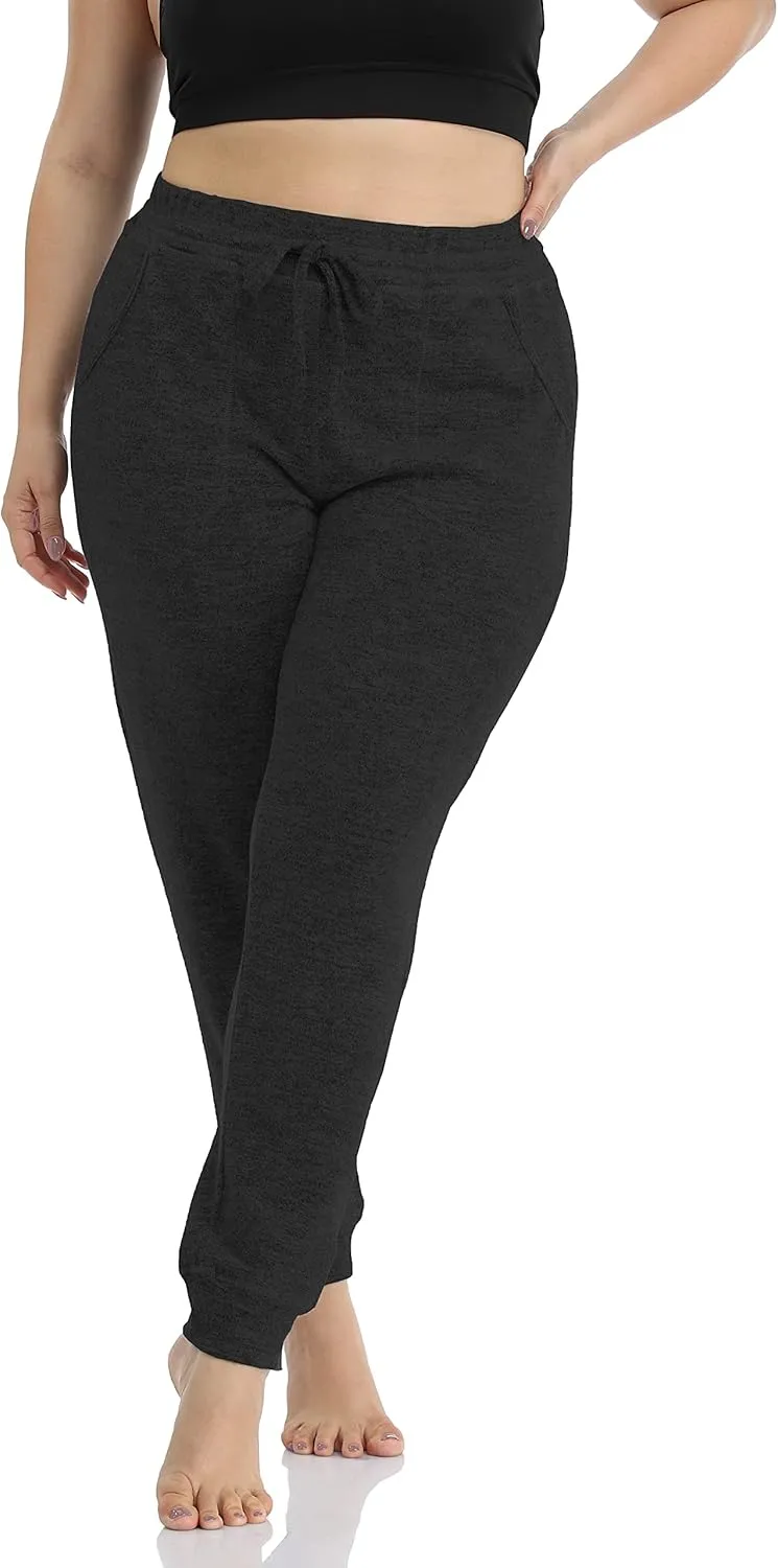ZERDOCEAN Women's Plus Size Active Casual Yoga Lounge Indoor Pants Walking Pajama Pants with Pockets Drawstring