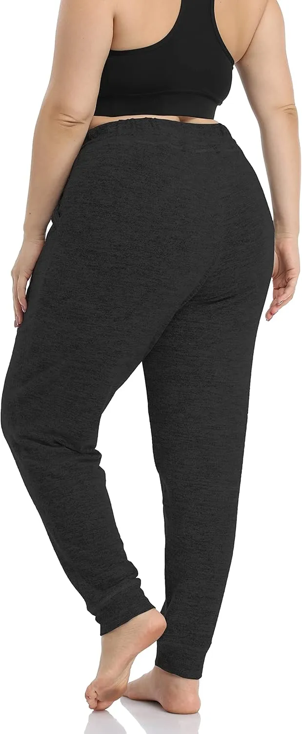 ZERDOCEAN Women's Plus Size Active Casual Yoga Lounge Indoor Pants Walking Pajama Pants with Pockets Drawstring
