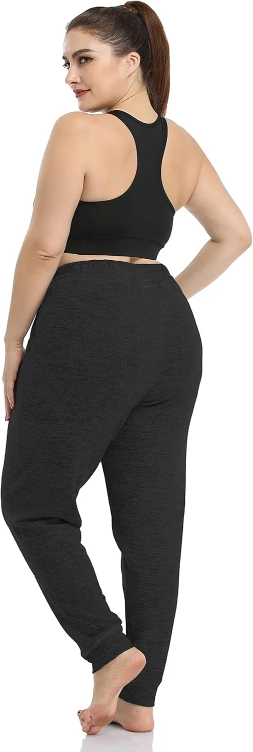 ZERDOCEAN Women's Plus Size Active Casual Yoga Lounge Indoor Pants Walking Pajama Pants with Pockets Drawstring