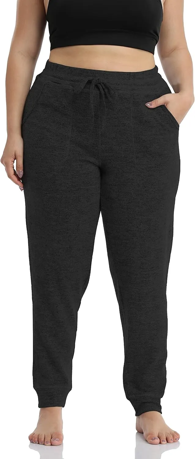 ZERDOCEAN Women's Plus Size Active Casual Yoga Lounge Indoor Pants Walking Pajama Pants with Pockets Drawstring