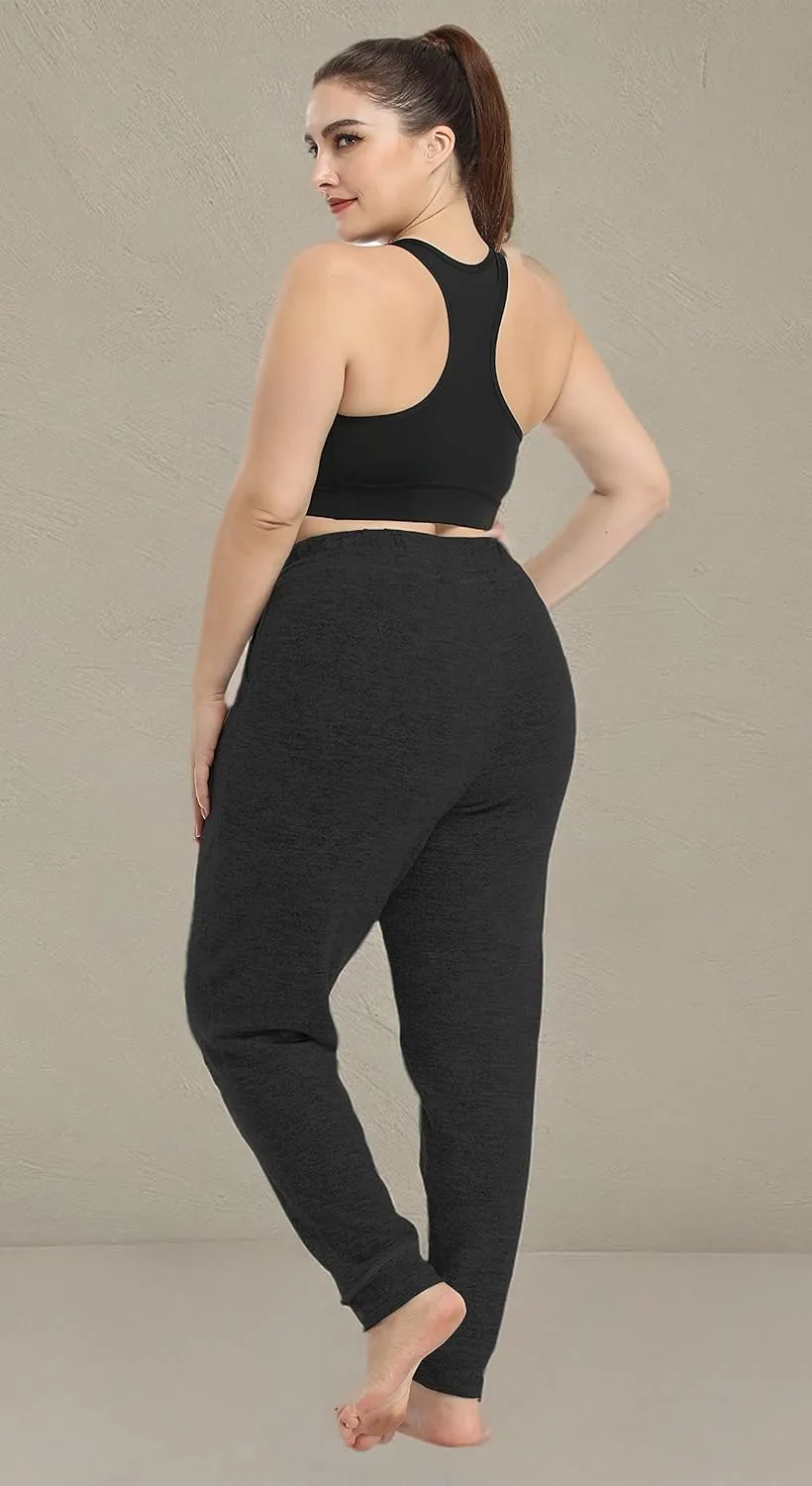ZERDOCEAN Women's Plus Size Active Casual Yoga Lounge Indoor Pants Walking Pajama Pants with Pockets Drawstring
